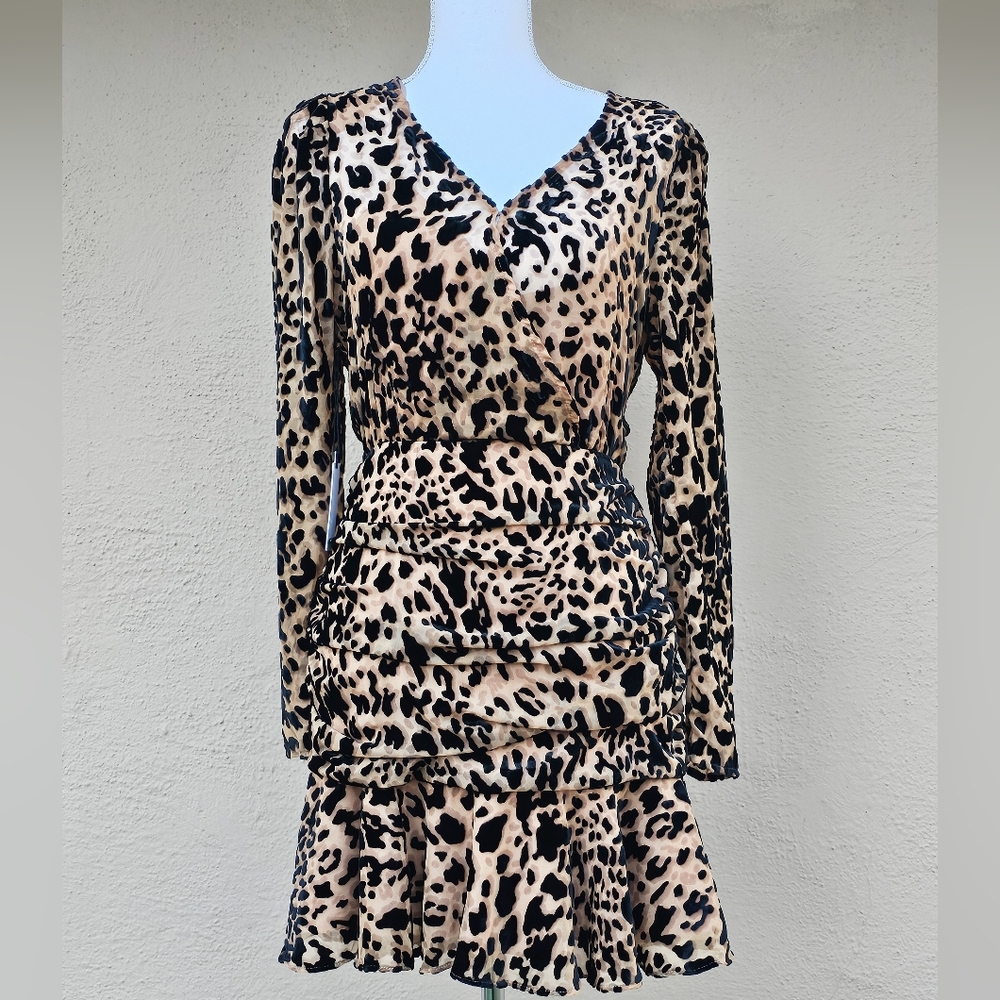 ASTR Nikita Animal Print Wrap Dress Size Small